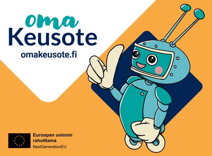 Kuvassa Omakeusote-robotti - omakeusote.fi